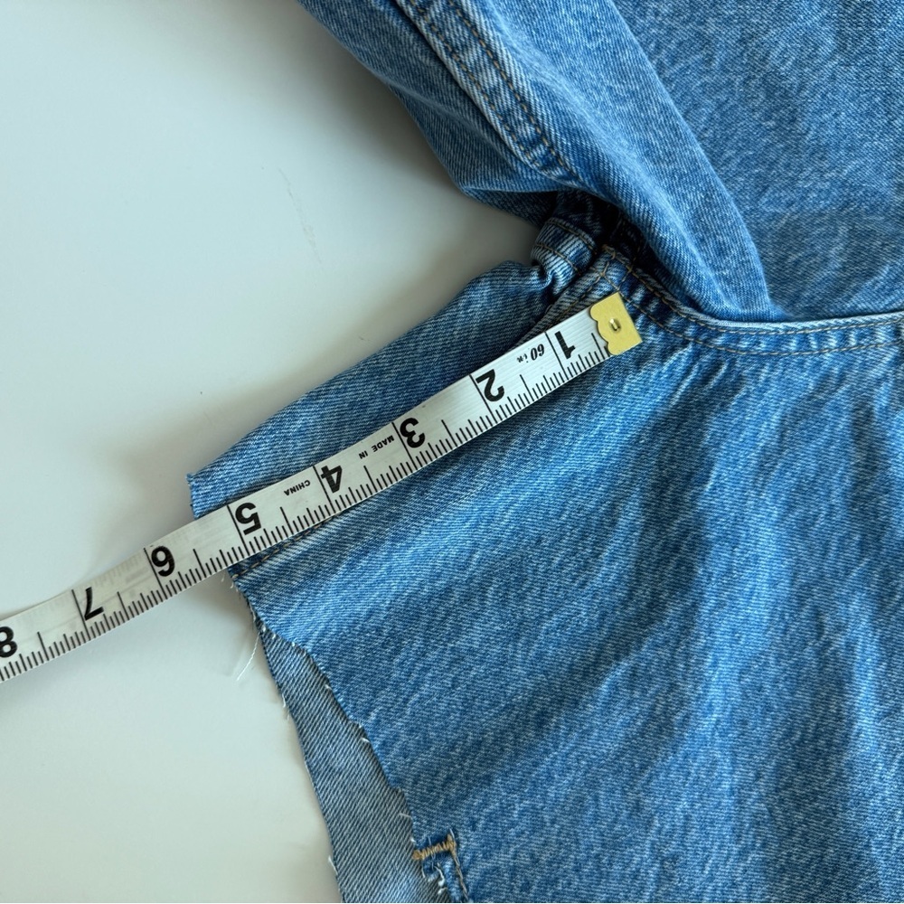 ZARA Mid Rise Straight Oversized Jorts Women’s Size 8 Bermuda Denim - Picture 5 of 11